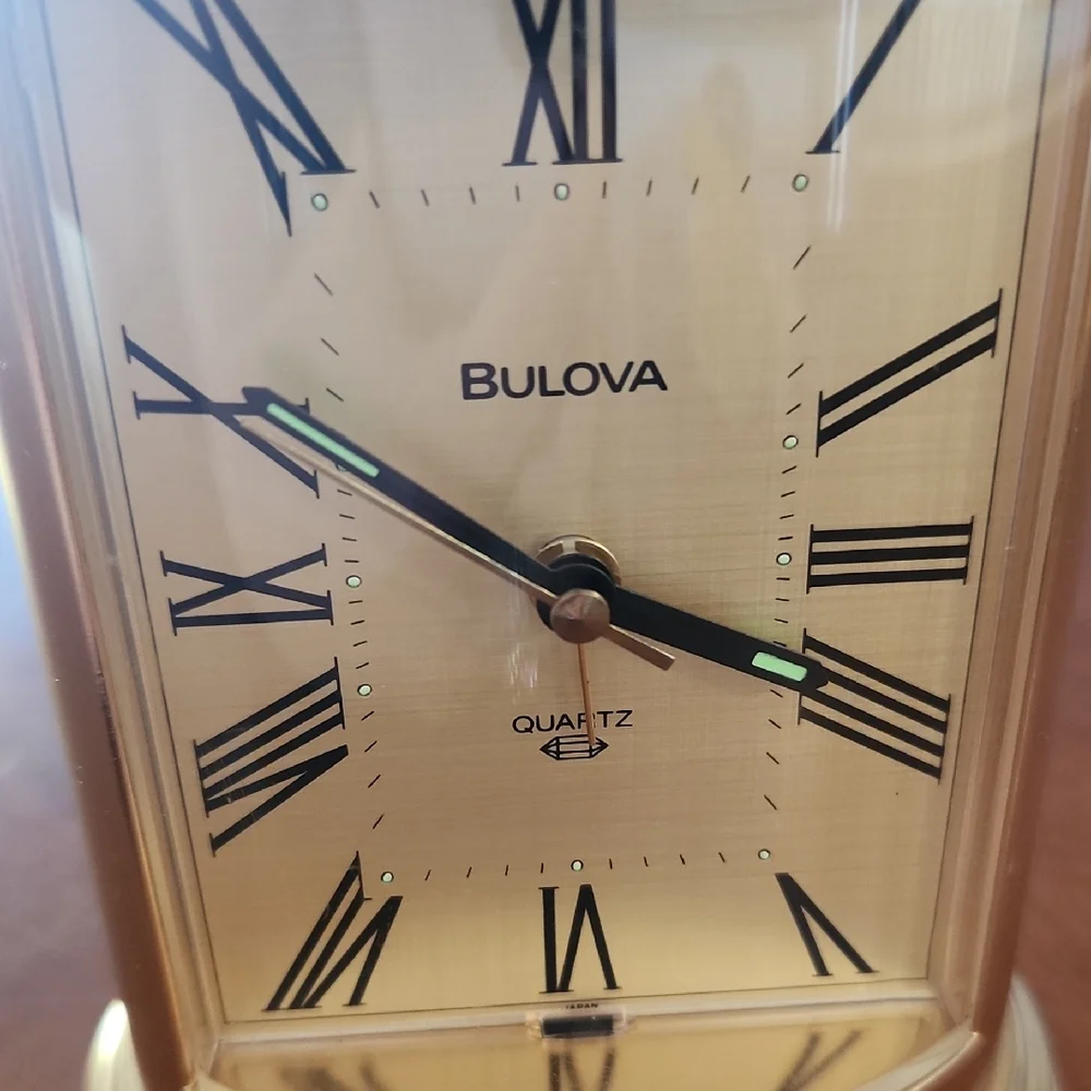 Bulova Gold Wall Clock with Roman Numerals